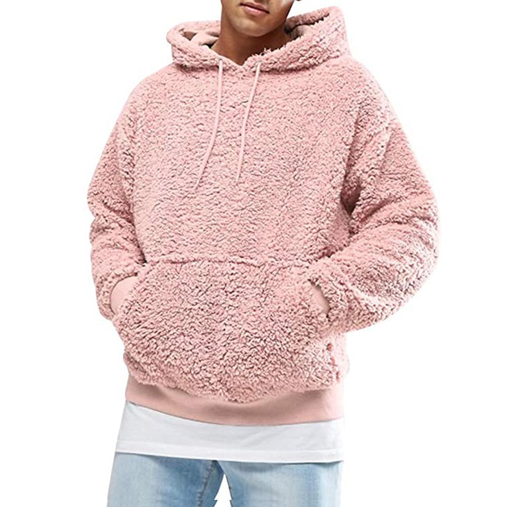 Fleece Hoodie for Men Sherpa Lined Sweatshirt Warm Casual Pullover Winter Thick Coat