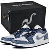 Jordan Air Jordan 1 Износостойкие Низкие Винтажные Баскетбольные Кроссовки Мужские Сине-Белые 553558-141(Team96-S-BOX)