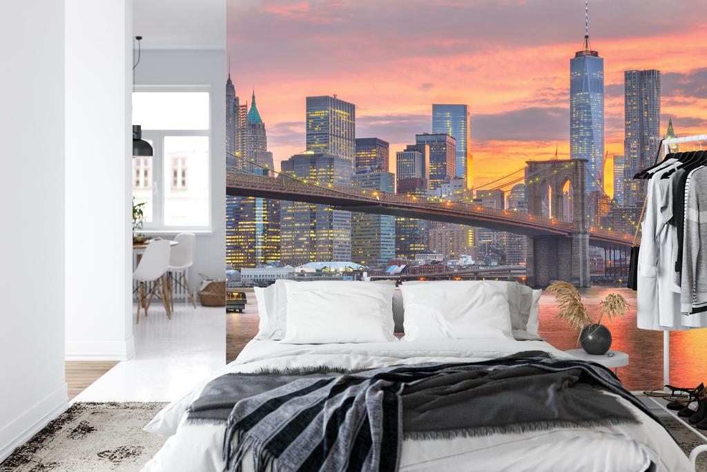 Photomural Lower Manhattan Skyline And Brooklyn Bridge Self-Adhesive Mural 104x70.5