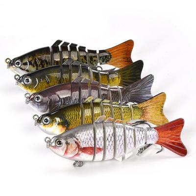 10CM/15.3G многосоставная рыболовная приманка с крючками, реалистичная 7-секционная пластиковая искусственная приманка Swimbait