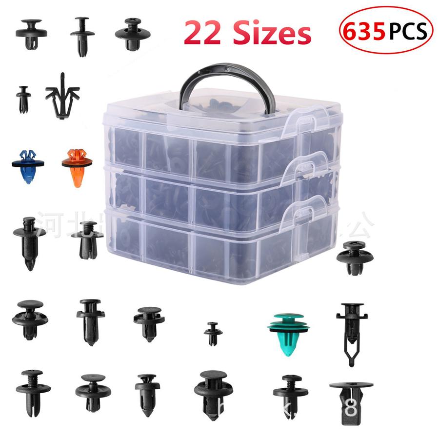 635pcs Boxed Fasteners Car Side Skirt Bumper Fender Door Trim Retainer Clips Set