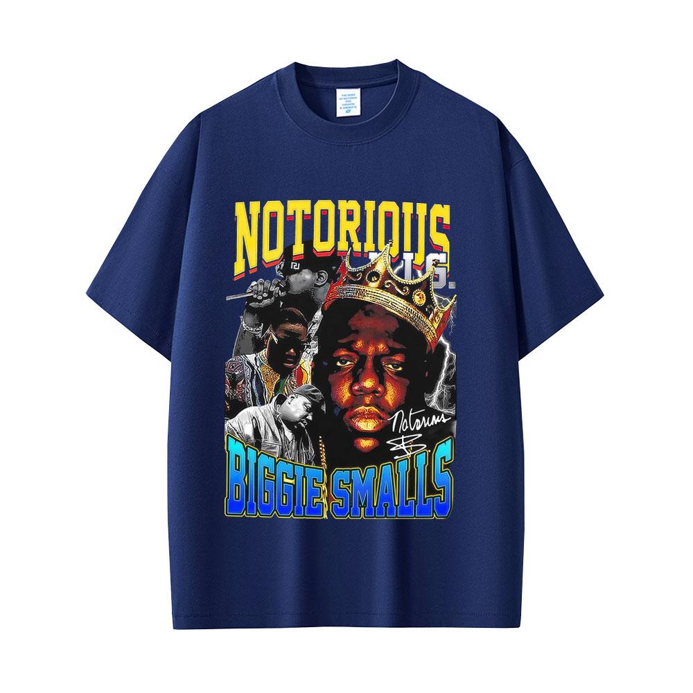 Графическая футболка рэпера The Notorious B.I.G. Футболка с принтом Бигги Смоллса Унисекс Женская Хип-Хоп Винтажная Оверсайз Футболка с коротким рукавом