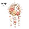 Handmade Style Wind Chimes Acrylic Flower & Sun/Moon Chimes, Window Hanging Suncatcher for Porch Living Room Balcony, Decorative Pendant Home