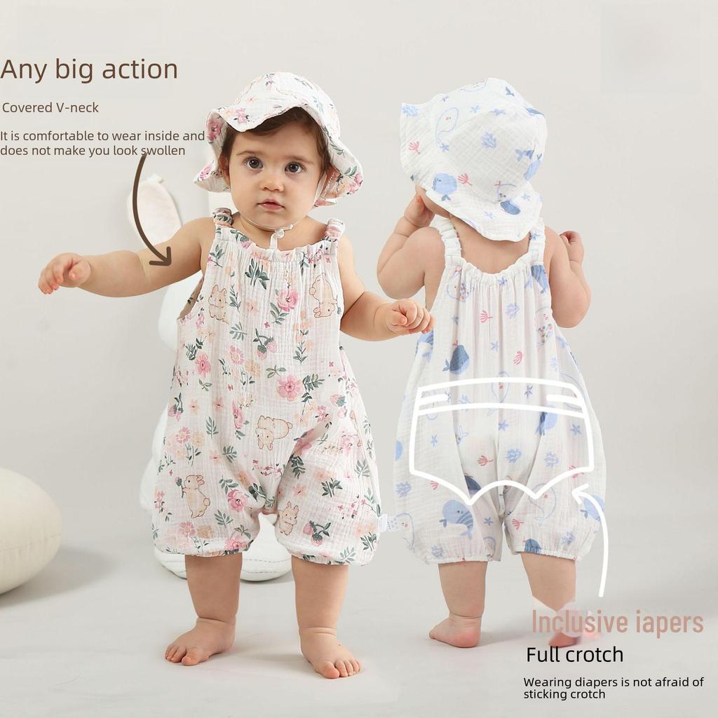 Тщательно отобранная летняя детская одежда: Подтяжки, комбинезоны, комбинезоны, марля, безрукавки для мальчиков и девочек