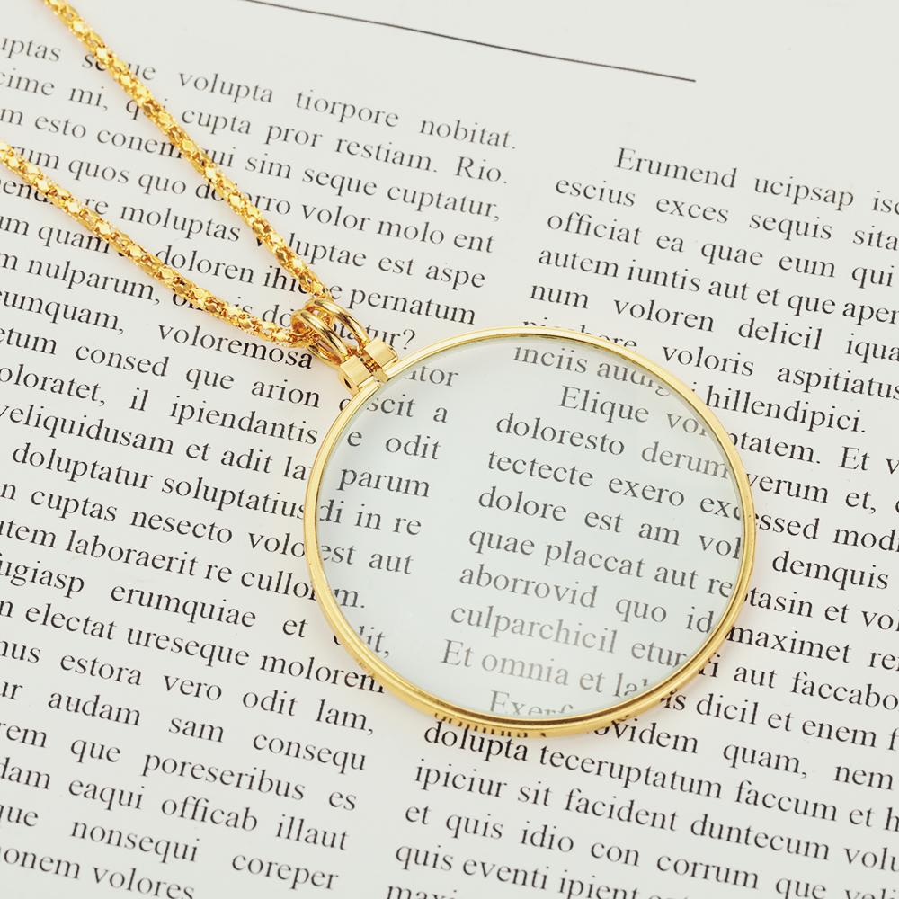 Подвеска-лупа, монокль, линза для чтения, ювелирное украшение, лупа 5-кратного увеличения, увеличительное стекло, ожерелье