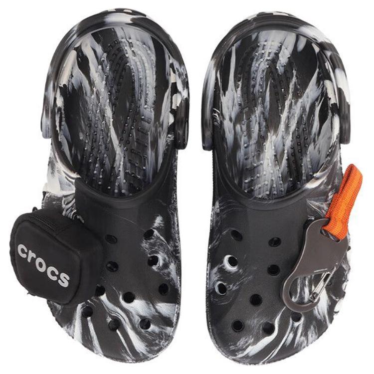 Crocs EVA Бейя Мрамор Мода Байо Клоги Унисекс Черный