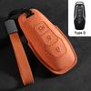 Кожаный чехол для автомобильного ключа для Ford Fusion Mustang Explorer F150 F250 F350 Ecosport Edge S-Max Ranger Lincoln Mondeo Брелок Аксессуар