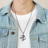 2025 Stainless Steel Standing Horse Pendant Necklace - European & American Hip-Hop Style for Men & Women