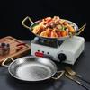 Кастрюля для испанского риса с морепродуктами из нержавеющей стали 304 Коммерческая тарелка для раков Кастрюля с плоским дном для тушеного риса Сковорода с двумя ручками для жарки хот-пот
