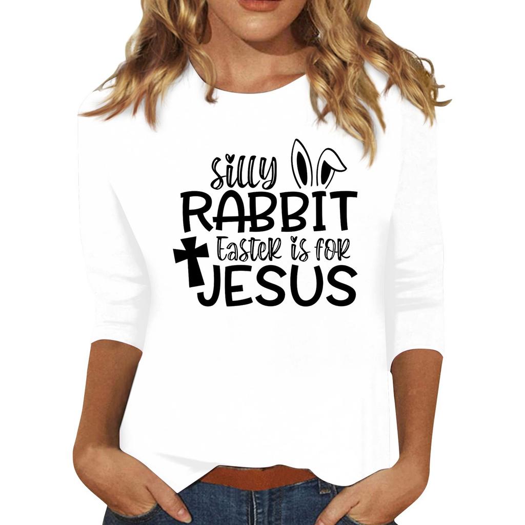 Женские повседневные футболки с рукавом 3/4, топы с круглым вырезом