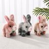 Мягкая игрушка в виде пищащего шагающего кролика, милая электрическая плюшевая игрушка, отличные подарки для малышей, мальчиков, девочек и детей