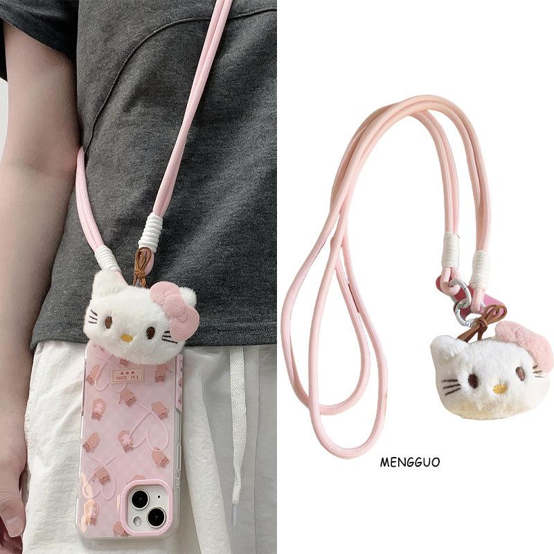 Подвеска Sanrio Hello Kitty Шнурок для мобильного телефона Диагональный Длинная веревка Подвешивание на шею Плечо Шнурок для мобильного телефона Камера