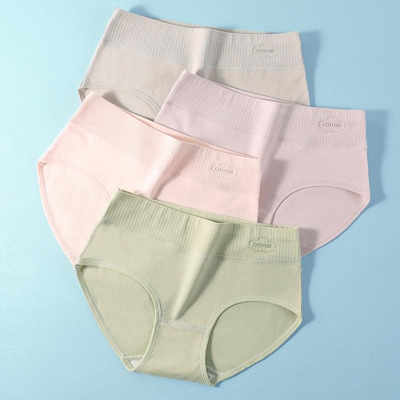 В упаковке 4 предмета женского нижнего белья из чистого хлопка с принтом, хлопковое нижнее белье со средней талией, простые и дышащие трусы