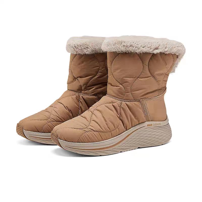 Skechers Легко надеваемые Теплые Прочные Удобные Высокие до середины голени Снежные ботинки Женские ботинки Коричневые 144384-CSNT