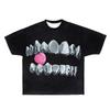 Streetwear Punk Oversized Casual Teeth Pattern Men Women Goth T-shirt Y2K Harajuku Hip-hop Short Sleeved Top Tees Unisex
