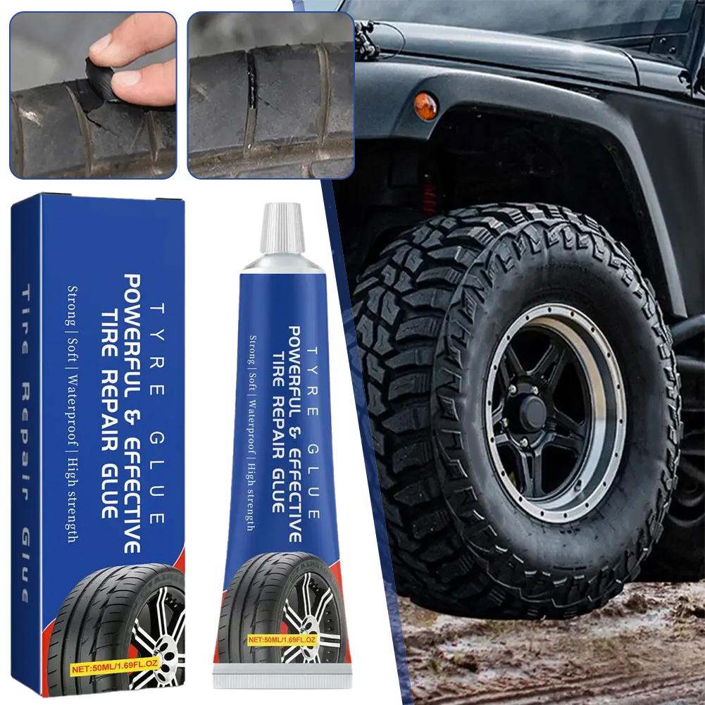 Car Tire Repairing Glue Tire Repair Black Glue Strong Wear-resistant Car Rubber Instant Strong Tools Adhesive Non-corrosive Z7Q2