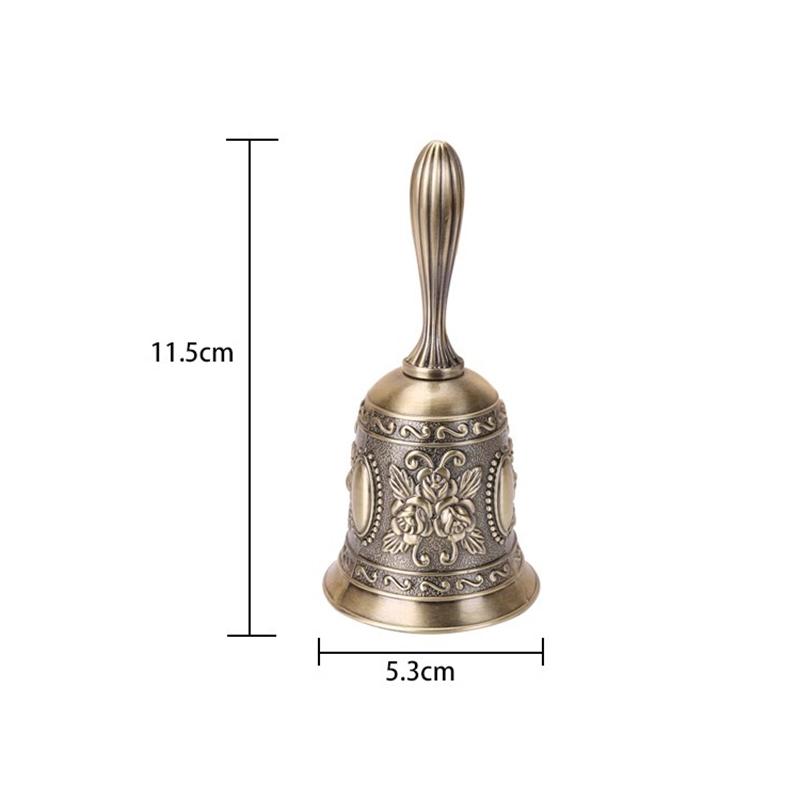 Retro Metalen Tone Hand Bell Metalen School Diner Shoptea Bell Hand Held Craft Bruiloft Decoratie Alarm School Kerk Klaslokaal