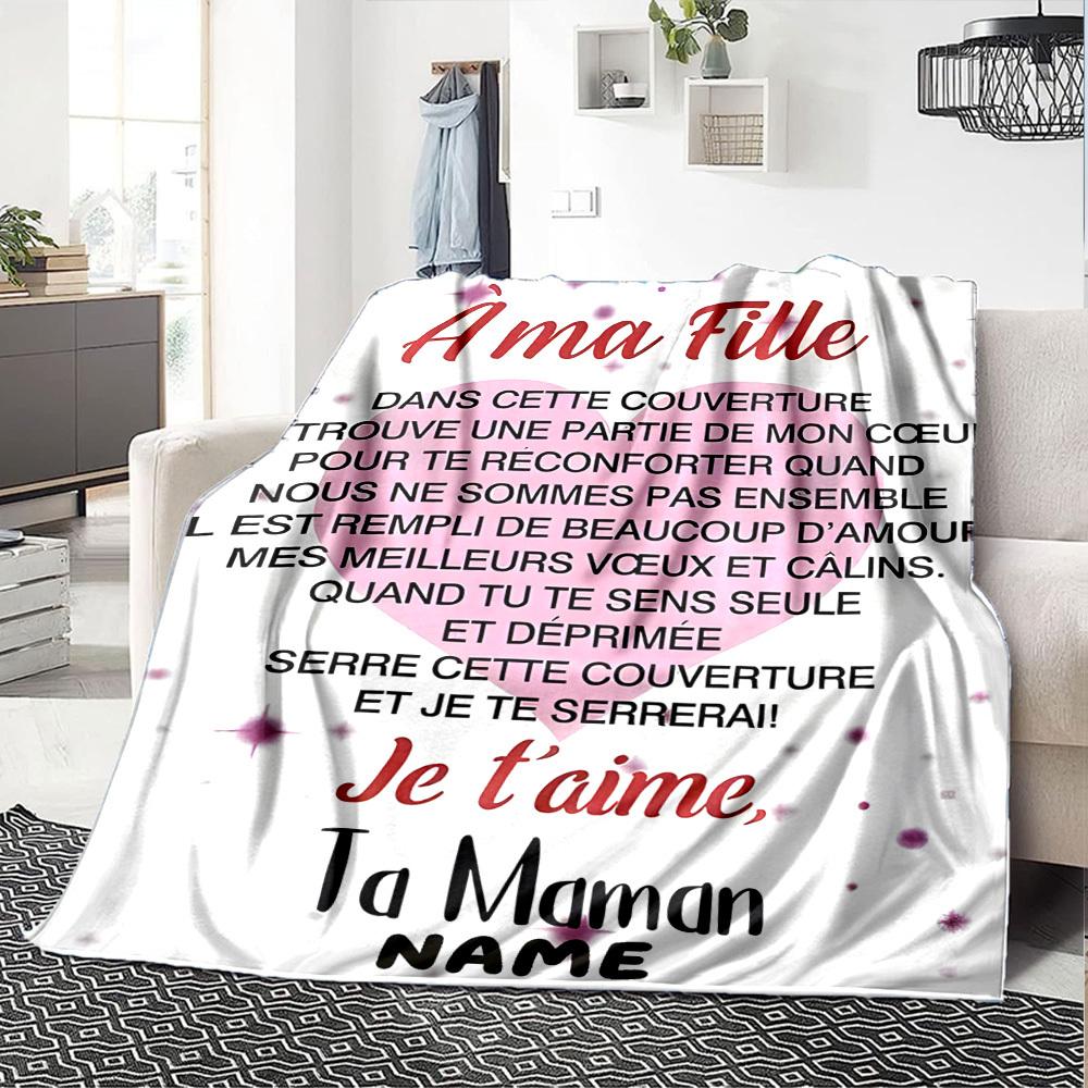 Love Letter To Daughter Lightweight Personalized Blanket Personalized Name Soft Cozy Great For Sofa Couch Office Bed Picnics Four Seasons Multipurpose