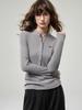 Women's Brushed Button Henley Long Sleeve T-Shirt - Autumn 2025 Print Slim Base Layer Top