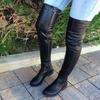 Women Knee Length Boots Winter New Round Head Low Square Heel Large Size 41 46 Shoes Fashion Comfortable