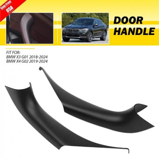 2x Interior Door Handle Panel Pull Cover Trim Set For 2018-24 BMW G01 G02 X3 X4
