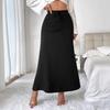 Women's Color Satin Satin Skirt Spring Summer High Waist Lace-up Skirt