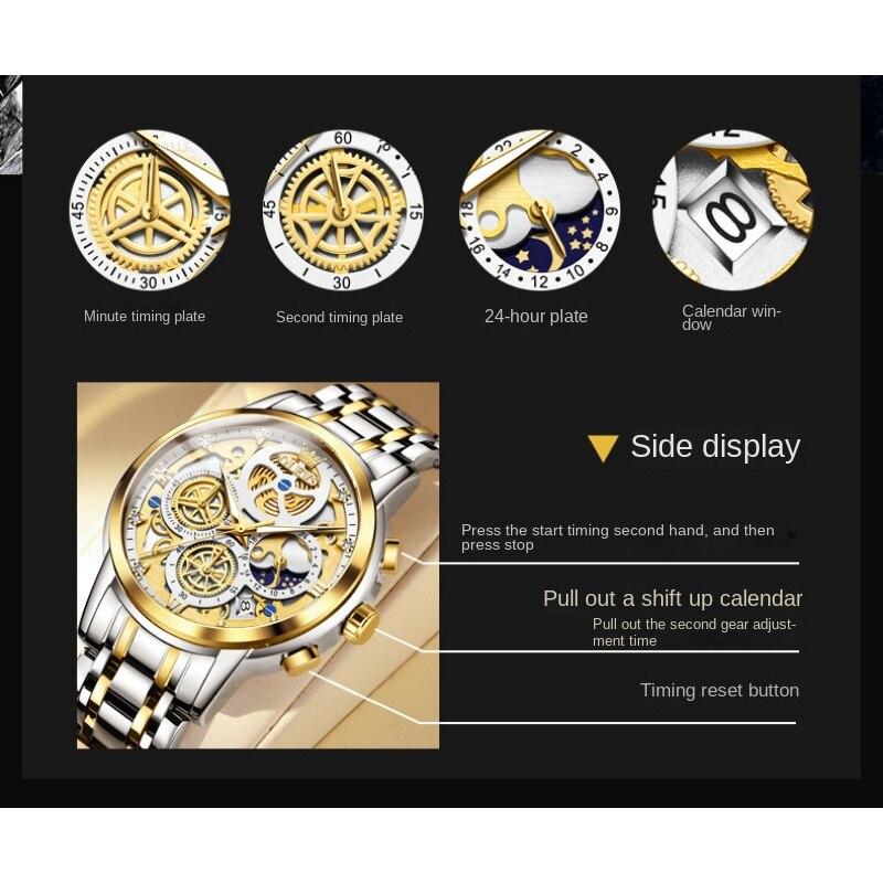 OLEVS Brand Watch Hollow Dial Single Calendar Quartz Watch Men Watch Men Watch