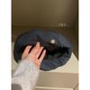 Women S Vintage Velvet Bow Two Way Octagonal Beret Hat Korean College Style