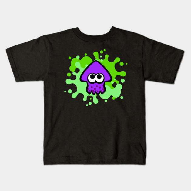 Boys Girls Soft Cotton Graphic Tees Splatoon Purple Squid T-shirt Breathable Daily School Wear Kids T-Shirts