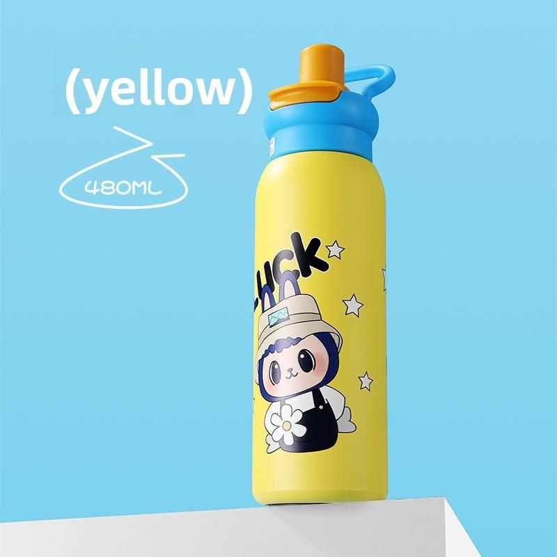 Детская чашка с термоизоляцией, соломинкой и петлей для переноски, для активного отдыха и подарков