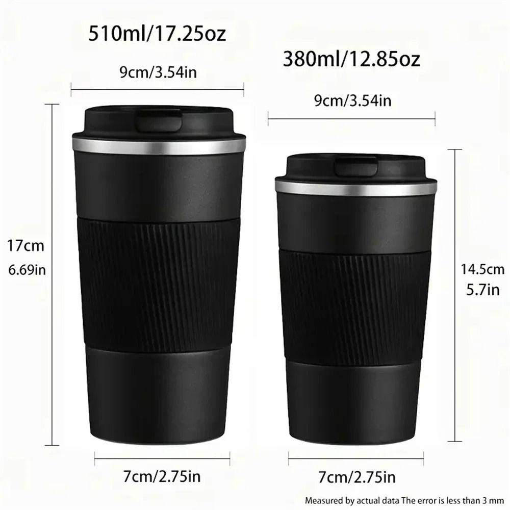 Double-layer Coffee Thermos 380ml/510ml Travel Thermal Mug Reusable Insulated Cup Car Use