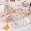 Kawaii Pencil Case Bag Portable Transparent Pen Pouch Box Waterproof for Girls Back to School Supplies Cute Korean Cancilware