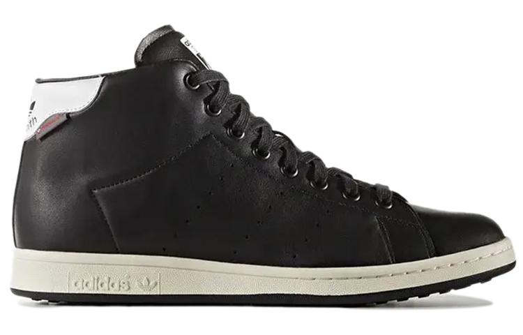 Adidas Originals StanSmith Abrasion Resistant Slip Resistant Mid top Skateboard Shoes Unisex Bright Black S80497