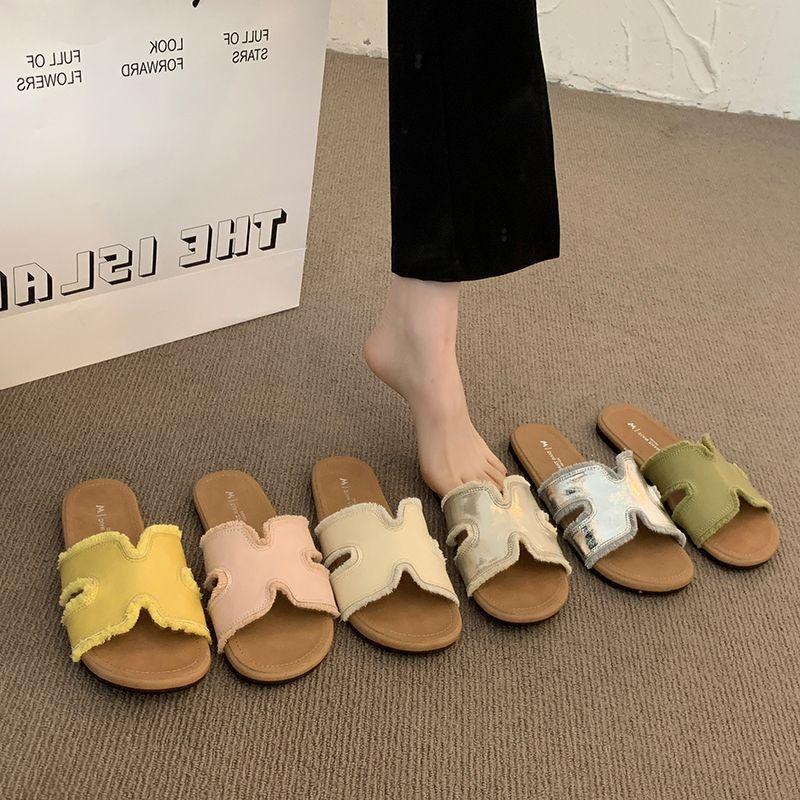 Wear Summer Super Fire Boken Cool Slippers with Skirts To Go Out by the Sea Niche Thick-soled Slippers Women's 2025 New Models