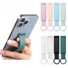 Retractable Phone Grip Stand with Adhesive Base Pull String Phone Holder with Wrist Strap Universal Mobile Phone Kickstand