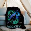 ice hockey Theme Printed Blanket - Perfect for Couch, Bed, Travel & Outdoor Use | Machine Washable, Cozy & Durable.