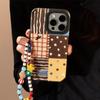 Ретро Ins Волна Точка Сращивание для IPhone 16 для Apple 17 Чехол для телефона 15Pro Max Кожа 14 Подвесная цепочка 13