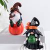 Halloween Gnome Decoration Pumpkin Couple Resin Figurine Fairy Tale Themed Gnome Sculpture Indoor Outdoor Table Desk Home Decor