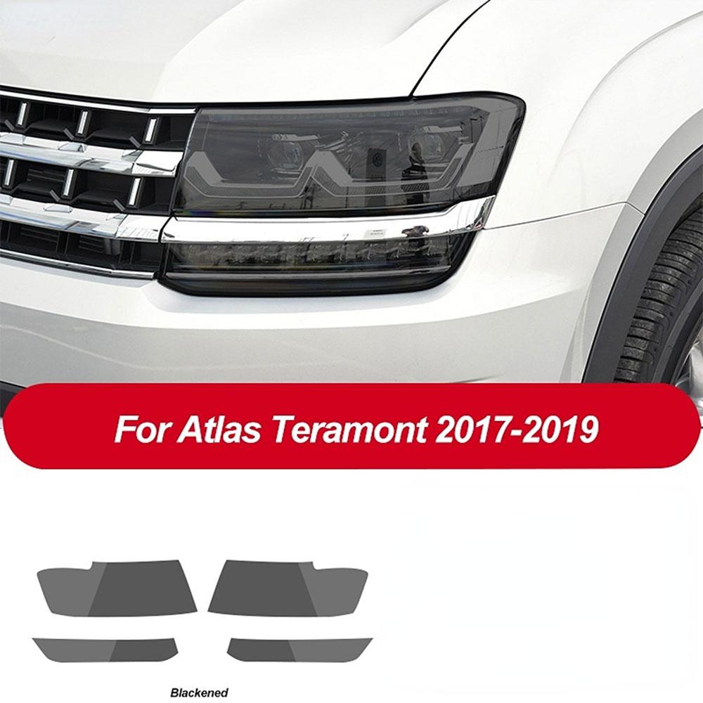 PPF Car Headlight Protective Film Headlamp Transparent Black TPU Sticker for Volkswagen VW Atlas Teramont 2017- Accessories