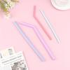 6Pcs Reusable Food Grade Silicone Straws Straight Bent Multicolor Drinking Straw For Children'S Party Bar Accessories