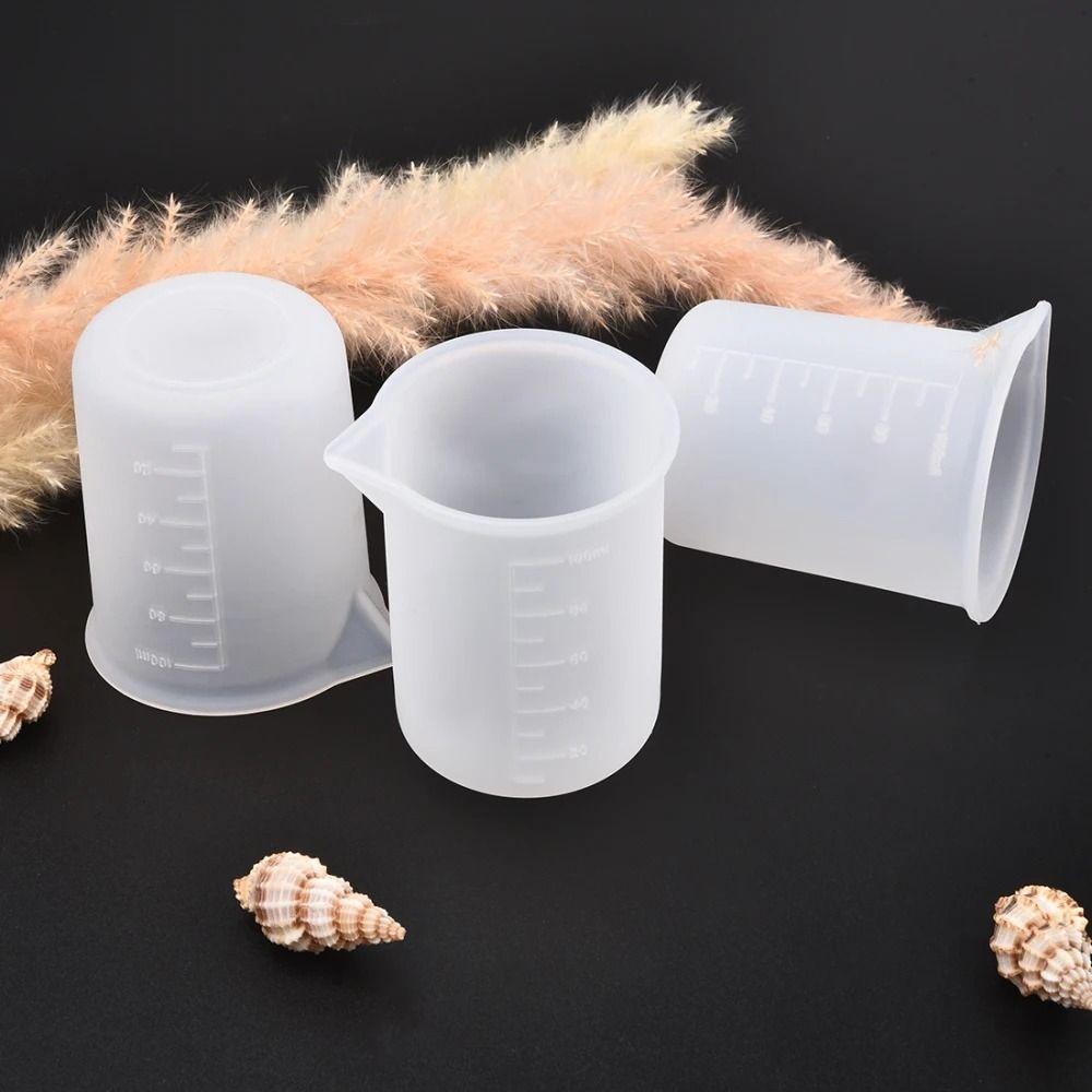 5PCS Mix Cup Epoxy Resin DIY Cups Translucent Graduated Cup Silicone Measuring Cup Jewelry Making