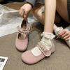 Ladies Shoes Mary Janes Women's Flats Sweet Daily Flats Women Round Toe String Bead Lace Soft Bottom Shoes Women