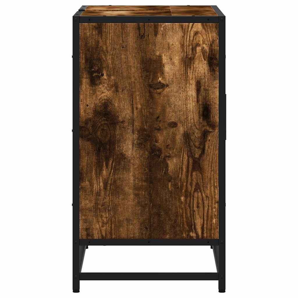 Bathroom Vanity Unit Smoked Oak Finish 65 x 33 x 60 cm Particleboard