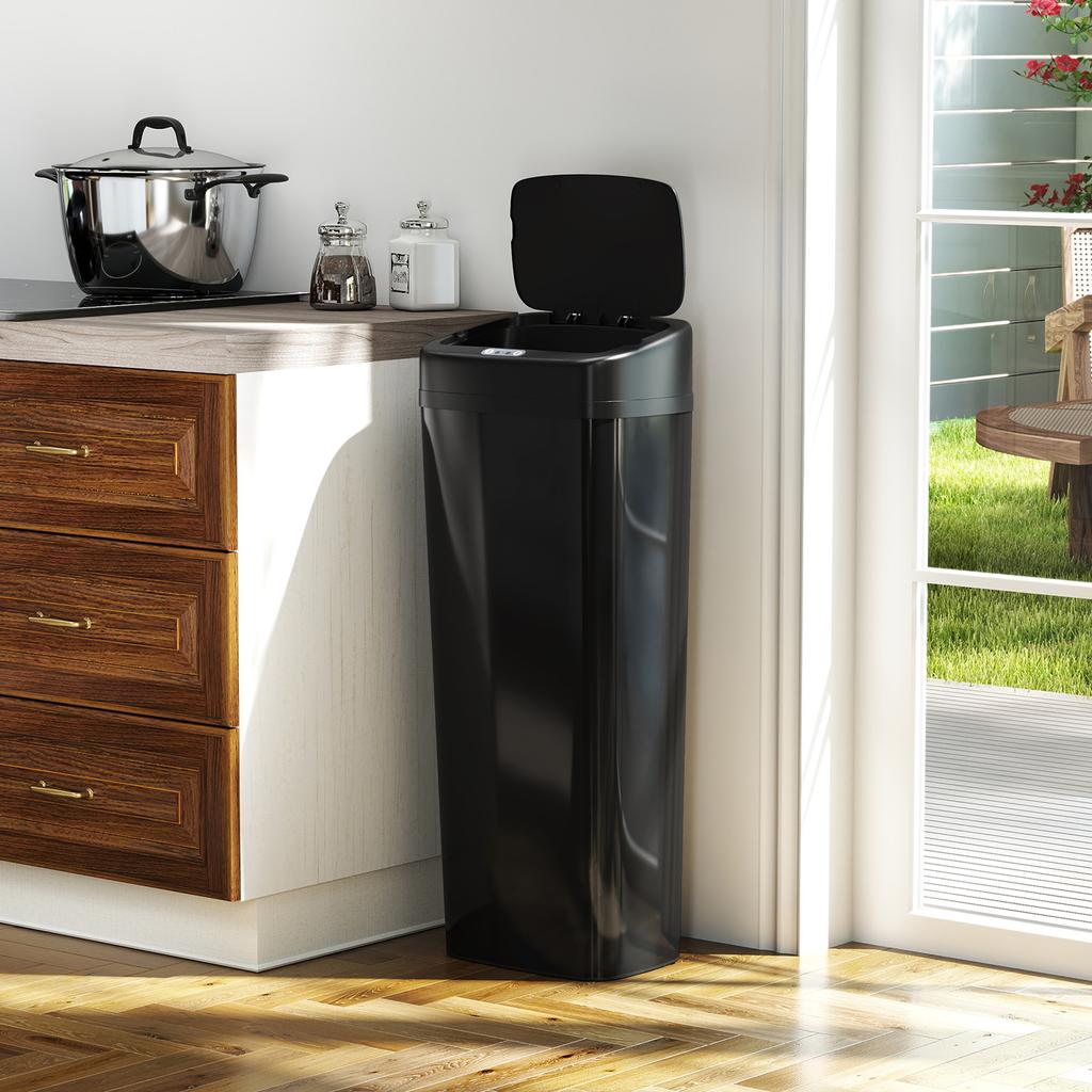 50L Stainless Steel Sensor Bin - Black