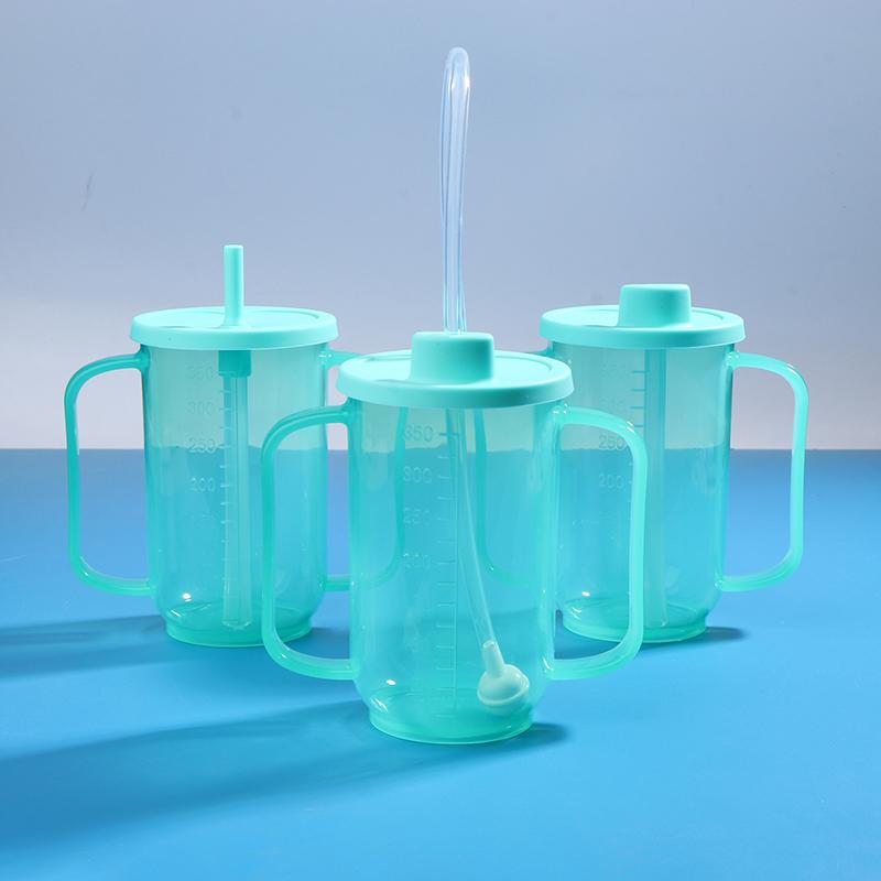 350Ml Adult Sippy Cup 2 Handles Plastic Mug Drinking Cup Disabled Elderly Spill Proof Dysphagia Cup Parkinsons Aids Living Tool