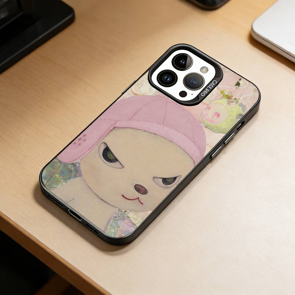 Арт-игрушка Y-Yoshitomo -N-Nara Чехол для телефона для iPhone 17,16,15,14,13,12,11 Plus,Pro Max,XS,Цветной посеребренный внутренний чехол