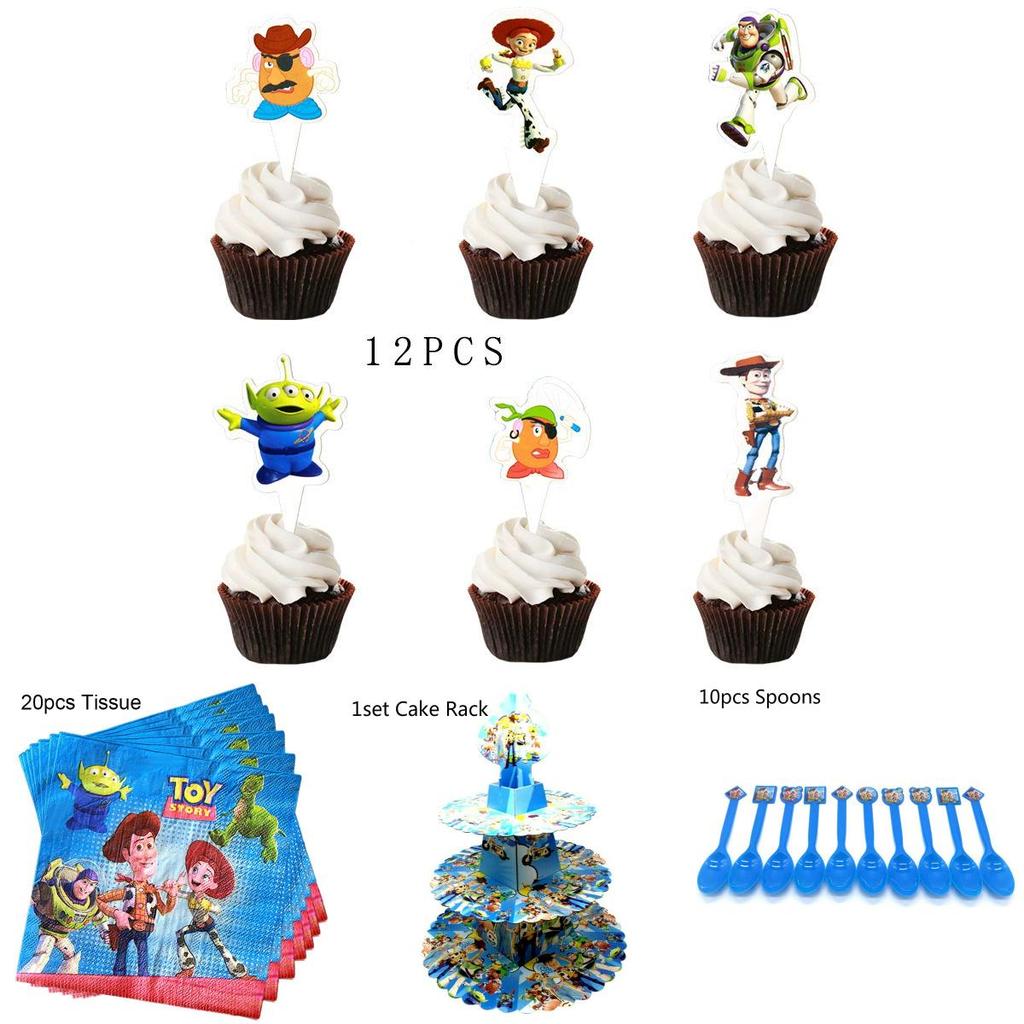 Story Toy Theme Buzz Woody Bo Peep Birthday Party Supplies Plates Cups Banner