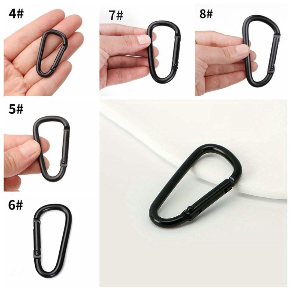 5pcs Aluminum Zinc Zinc Alloy D Type Carabiner Electrophoresis Outdoor Sports Buckle Fishing