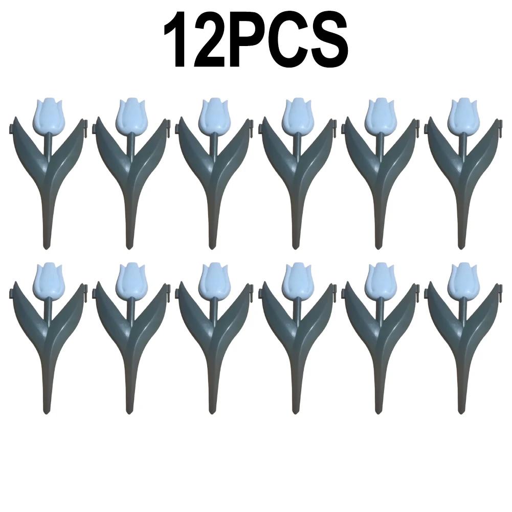 12pcs Plastic Fence Fence Garden Patio Tulip Multi Color Outdoor Hedge Fence Decorative Stakes Outdoor Garden Yard Decor
