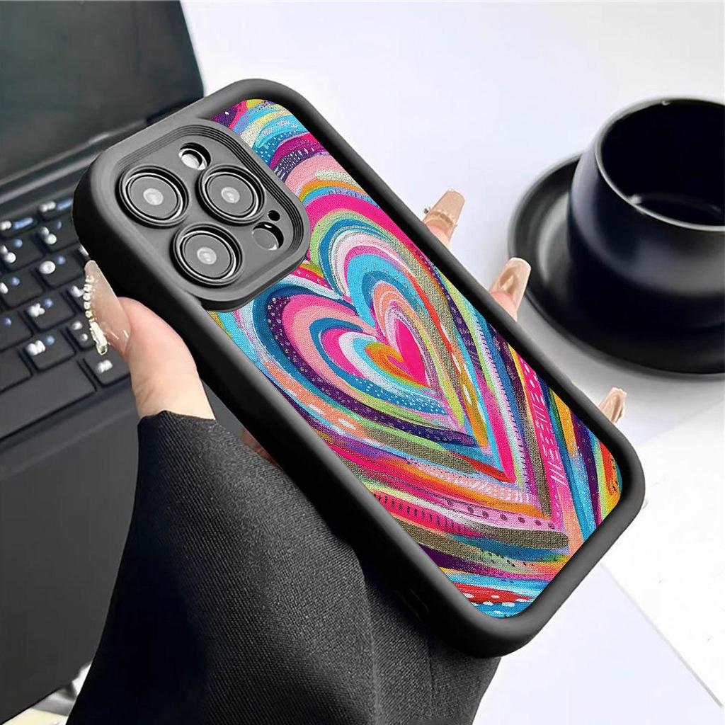 Чехол в стиле «Радужное сердце с пазами» для iPhone Pro Max 14/15/16/17
